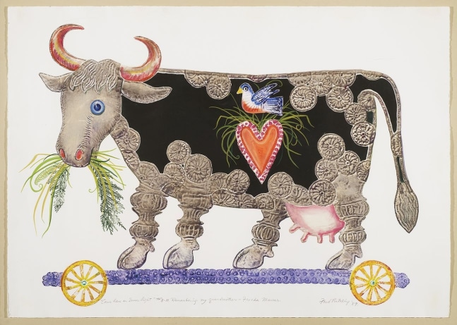 Cows Have an Inner Light, ed. no. 8-H, d. 1989, embossed painting on paper, 40 x 30 inches, OC340-2