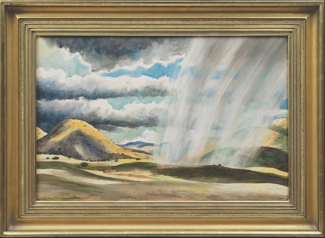 Peter Hurd&amp;nbsp;(1904&amp;ndash;84)&amp;nbsp;Aguacero en A&amp;ntilde;o Seco (Downpour in a Dry Year),&amp;nbsp;watercolor on paper,&amp;nbsp;26 x 39&amp;nbsp;inches
