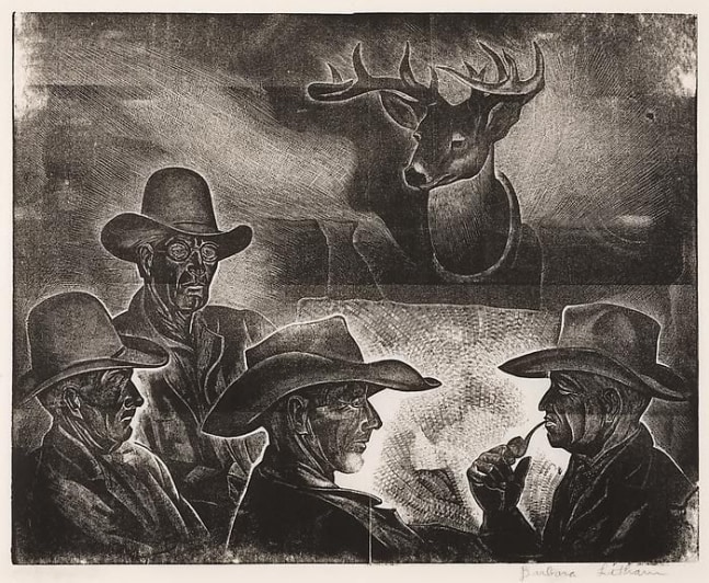 Old Friends, wood engraving, 8 1/2 x 10 3/8 inches, TOG5950