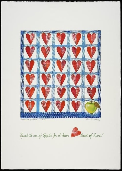 Speak to Me of Apples for I Have tired of Love, ed. no. 2-A,&amp;nbsp;d. 1987, embossed paintings, 40 x 30 inches