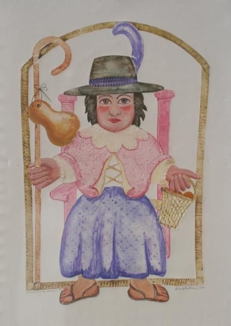 Santo Nino de Atocha, ed. no. 11, d. 1982, embossed painting, 40 x 30 inches