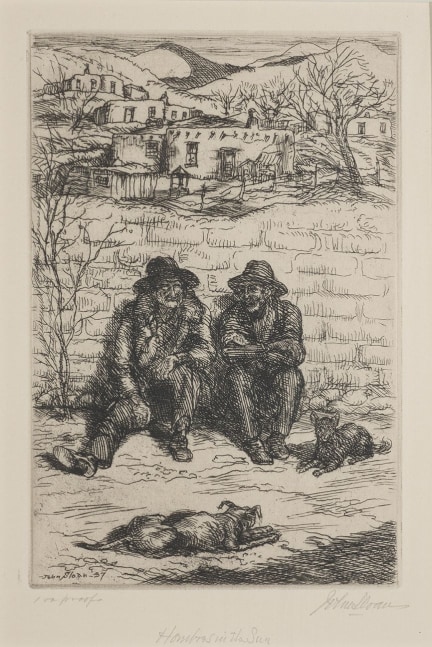 Hombres in the Sun, d. 1937, etching and drypoint, 6-3/4 x 4-5/8 inches, OC294-3