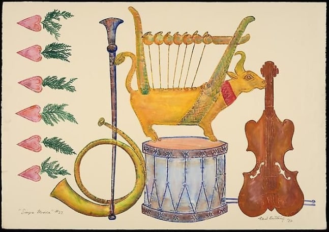 Siempre Musica, ed. no.&amp;nbsp;27, d. 1987, embossed painting, 30 x 40 inches