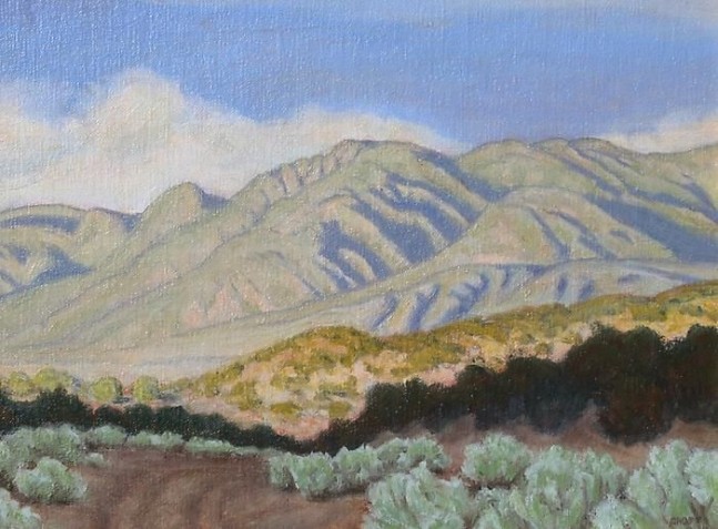 Late Evening Near Taos, d. 2004, oil on canvas laid down on board, 9 x 12 inches, NP776-6