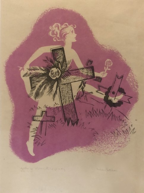 gather ye rosebuds while ye may, color lithograph, 16 x 11&amp;frac12; inches, OC68-16