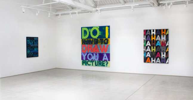 Installation view of Mel Bochner's Do I Have To Draw You A Picture?, 2022