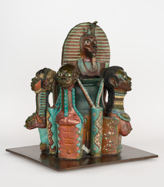 Akinsanya Kambon, Bronze Pharaoh, 2015, raku fired ceramic