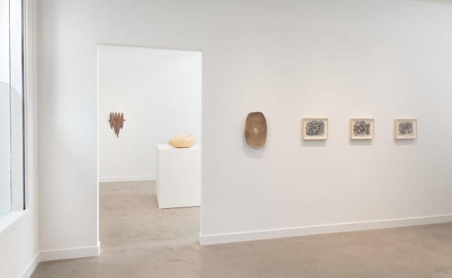 Installation view of works by Lee Mullican, Masaomi Yasunaga, and Keita Matsunaga, in collaboration with Nonaka Hill Gallery, 2024