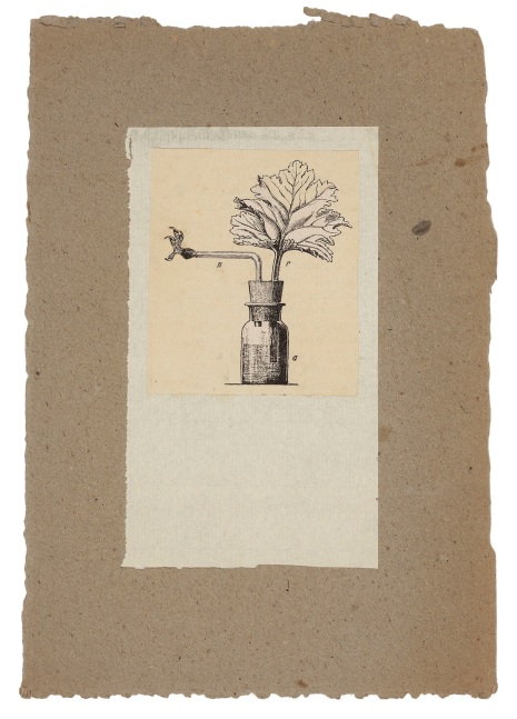 Robert Rauschenberg (1925-2008)
Untitled [corked bottle], c. 1952
Paper and printed paper collage on paperboard
10 x 7 inches