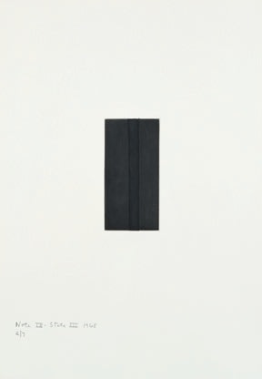 Barnett Newman

Note IX (State III), 1968

Etching, printed in black on Italia white wove paper

5 15/16 x 2 15/16 inches, Plate

19 7/8 x 14 inches, Sheet

Edition of 7

Private Collection