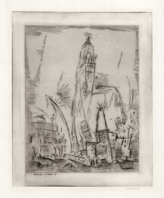 John Marin (1870-1953)
Woolworth Building, No. 2, 1913
Etching with drypoint
12 7/8 x 10 3/8 inches