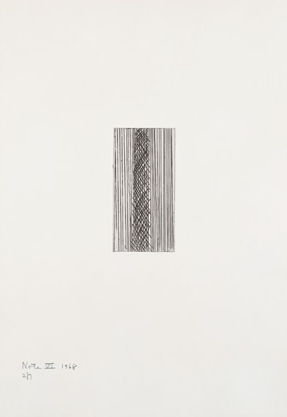 Barnett Newman

Note VI, 1968

Etching, printed in black on Italia white wove paper

5 15/16 x 2 15/16 inches, Plate

19 7/8 x 14 inches, Sheet

Edition of 7

Private Collection