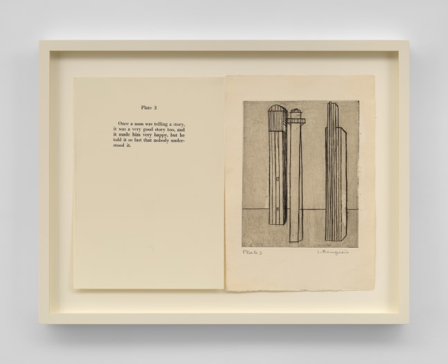 Louise Bourgeois,&amp;nbsp;Plate 3&amp;nbsp;from the illustrated book&amp;nbsp;He Disappeared into Complete Silence,&amp;nbsp;1947.&amp;nbsp;Engraving&amp;nbsp;on smooth wove paper,&amp;nbsp;10 x 14 inches, spread. &amp;copy; The Easton Foundation / VAGA at Artists Rights Society (ARS), NY.
