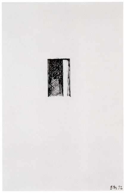 Brice Marden

Untitled (Suicide Note), 1972

Ink on paper

11 1/2 x 7 5/8 inches

&amp;nbsp;Private Collection
