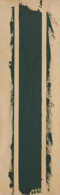 Barnett Newman&amp;nbsp;

Treble, 1960&amp;nbsp;

Oil on exposed canvas&amp;nbsp;&amp;nbsp;&amp;nbsp;&amp;nbsp;&amp;nbsp;&amp;nbsp;

20 1/4 x 6 &amp;frac34; inches&amp;nbsp;&amp;nbsp;

Private Collection&amp;nbsp;