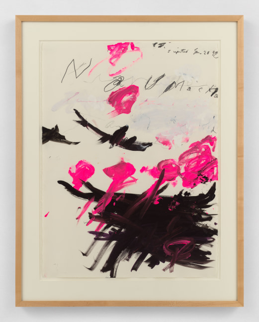 Cy Twombly&amp;nbsp;

Naumachia, January 28, 1992

Acrylic, pencil

30 1/16 x 22 7/16 inches

Del Roscio Cat. Rais. Drawings vol. 8, no. 116