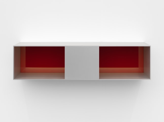 Donald Judd
Untitled, 1991 (Menziken 91-97)&amp;nbsp;
Clear anodized aluminum with yellow over red acrylic sheet&amp;nbsp;
10 x 40 x 10 inches&amp;nbsp;