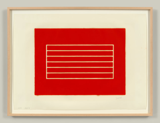 Donald Judd (1928-1994)&amp;nbsp;
Untitled, 1961-79&amp;nbsp;
Woodcut in cadmium red on offset paper&amp;nbsp;
15 x 20 1/4 inches, image&amp;nbsp;
21 1/2 x 29 3/4 inches, sheet&amp;nbsp;
Edition of 25&amp;nbsp;

Schellmann 31&amp;nbsp;