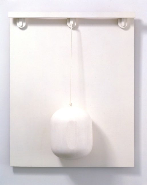 Claes Oldenburg&amp;nbsp;(1929-2022)

Model, Colossal Monument: Thames Ball,&amp;nbsp;1967

Liquitex on wood and metal

52 x 42 1/2 x 14 1/2 inches