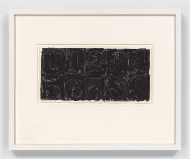 Jasper Johns (b. 1930)

0-9, 1960-8

Acrylic and graphite pencil over lithograph

5 1/4 x 10 3/4 inches