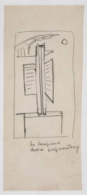He Disappeared Dessin Preparatory, 1947&amp;nbsp;

Pencil on paper&amp;nbsp;

8 1/2 x 3 1/2&amp;nbsp;inches

&amp;copy; The Easton Foundation / VAGA at Artists Rights Society (ARS), NY.