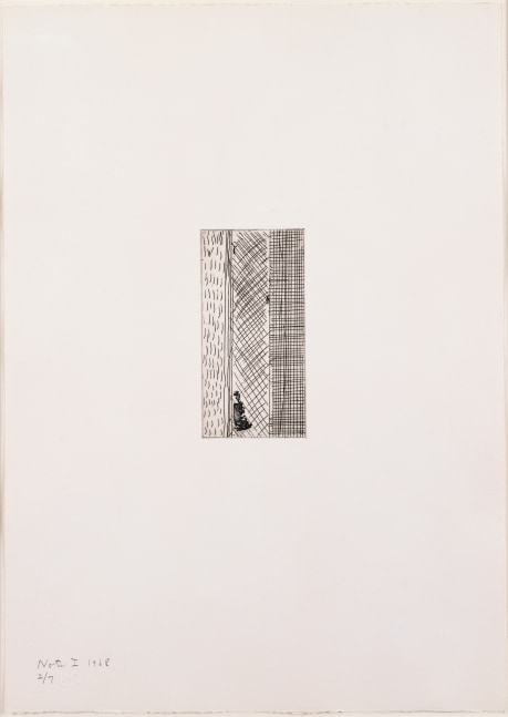 Barnett Newman

Note I, 1968

Etching, printed in black on Italia white wove paper

5 15/16 x 2 15/16 inches, Plate

19 7/8 x 14 inches, Sheet

Edition of 7

Private Collection