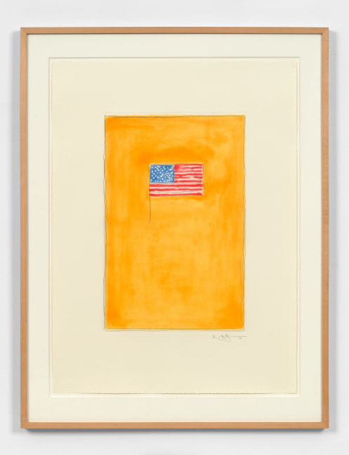 Jasper Johns&amp;nbsp;

Flag on Orange, 1998

Etching and aquatint&amp;nbsp;

17 1/2 x 11 3/4 inches, plate

27 x 19 3/4 inches, sheet

Edition of 27