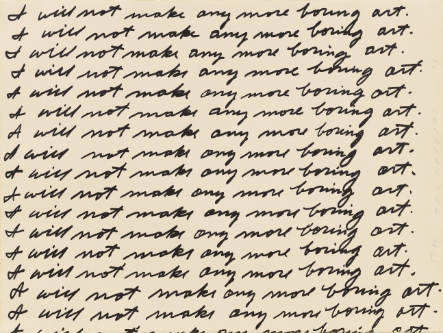 John Baldessari
I will not make any more boring art, 1971
Lithograph
22 1/2 x 30 1/8 inches