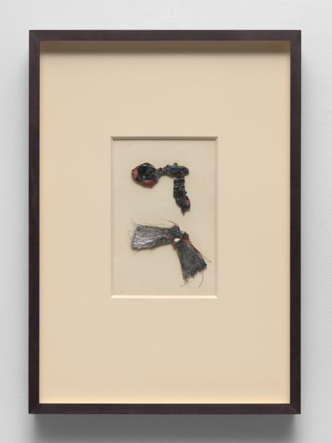 Claes Oldenburg (1929-2022)

Street Ray Guns, 1959-60

Enamel on plaster, wood, metal paint tube, and paintbrush bristles mounted to paperboard

2 7/8 x 3 1/8 inches, upper element

3 1/8 x 4 1/2 inches, lower element

9 1/6 x 5 7/8 inches, board