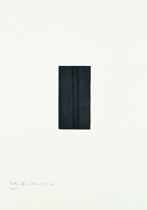 Barnett Newman

Note IX (State II), 1968

Etching, printed in black on Italia white wove paper

5 15/16 x 2 15/16 inches, Plate

19 7/8 x 14 inches, Sheet

Edition of 7

Private Collection