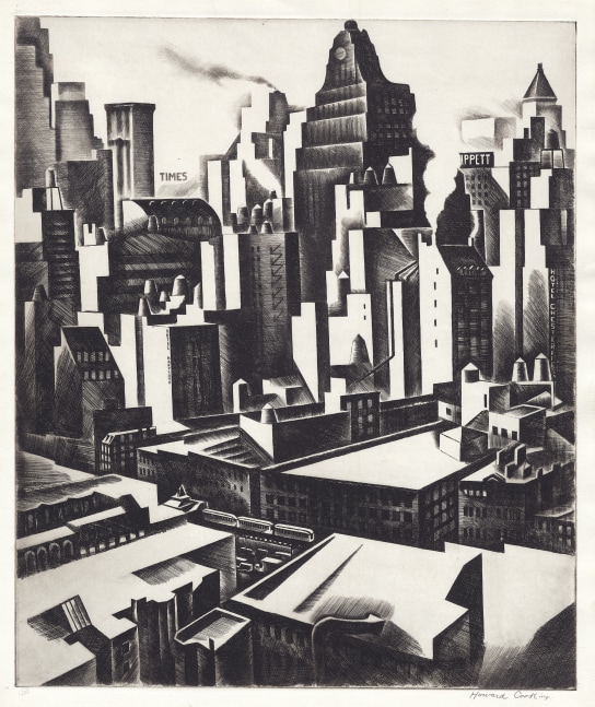 Howard Norton Cook (1901-1980)
Times Square Sector, 1930
Etching
12 x 9 15/16 inches, image