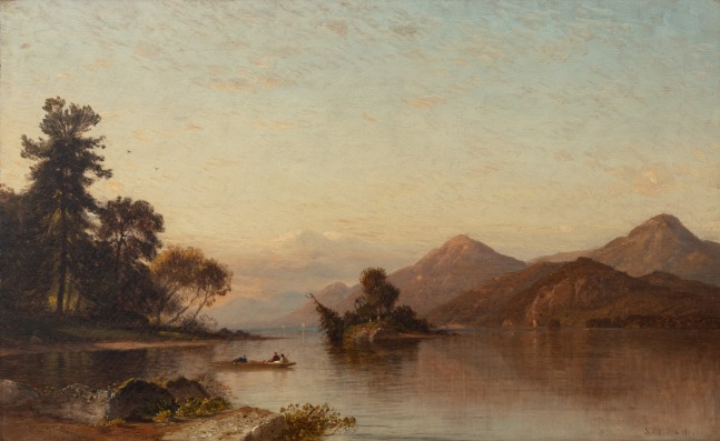 Samuel Colman (1832–1920). Afternoon, Lake George. Oil on canvas, 15 1/8 x 24 1/8 in. Signed lower right.
