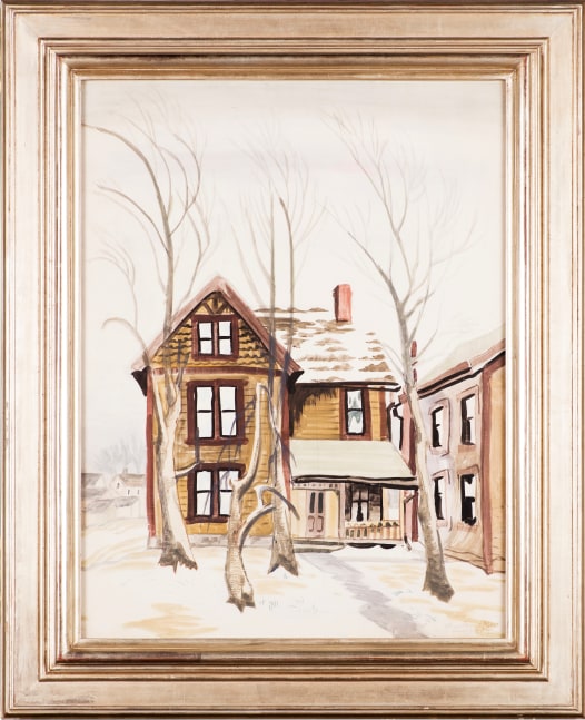 Charles Ephraim Burchfield (1893–1967), Frosted Windows, 1917, watercolor and pencil on paper, 26 x 20 in., signed and dated lower right: Chas Burchfield / Jan 1917 – (framed)