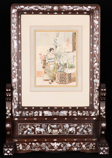 Albert Herter (1871–1950), A Japanese Woman, 1889, watercolor on paper, 9 x 6 1/2 in., signed and dated upper left: - Albert Herter - / - ’89 - (framed)