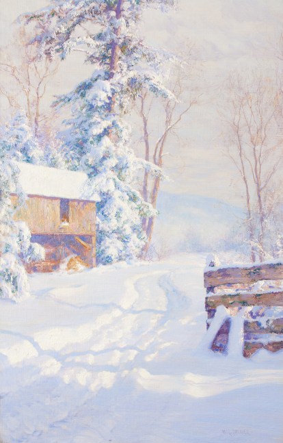 Walter Launt Palmer (1854–1932), Winter Morning, 1915, oil on canvas, 28 x 18 in., signed lower right: W. L. Palmer