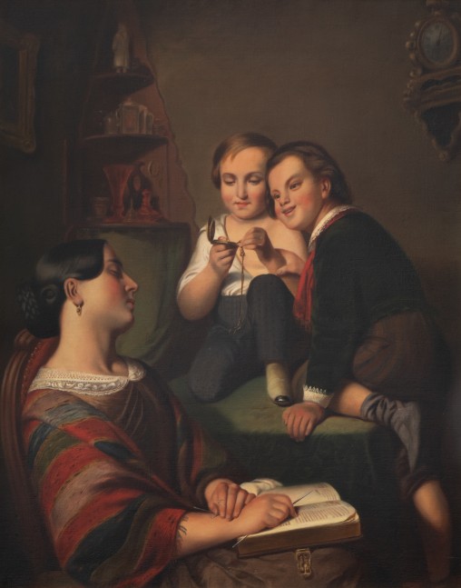 James Goodwyn Clonney (1812–1867). Mother’s Watch, c. 1855. Oil on canvas, 26 ½ x 21 in. Unsigned.