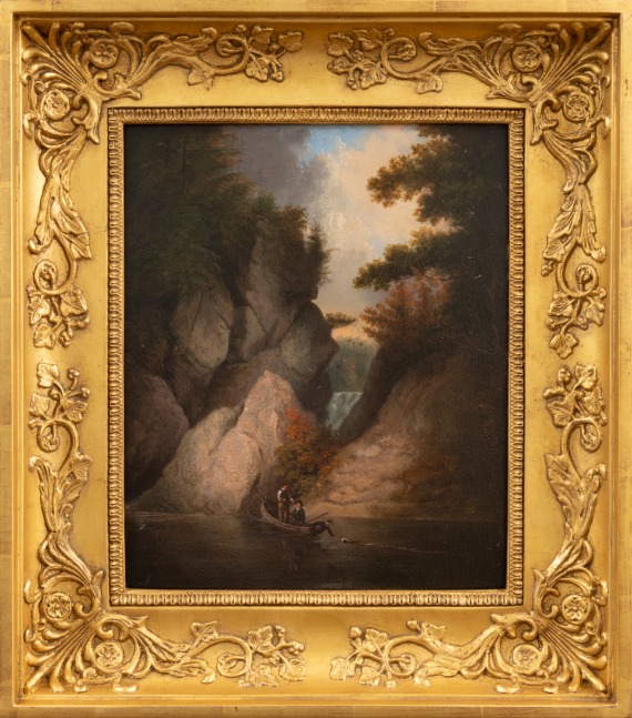 Thomas Doughty (1793–1856). Fishing. Oil on board. 11 1/2 x 9 3/4 in. Framed dimensions: 16 3/4 x 14 3/4 in. Unsigned