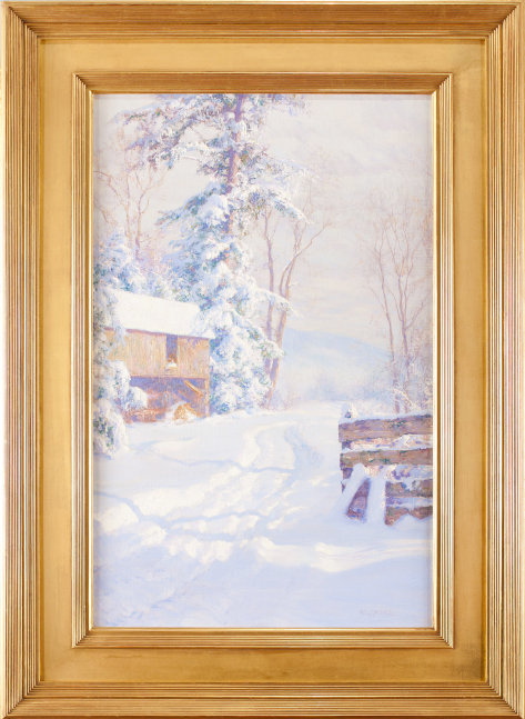 Walter Launt Palmer (1854–1932), Winter Morning, 1915, oil on canvas, 28 x 18 in., signed lower right: W. L. Palmer (framed)