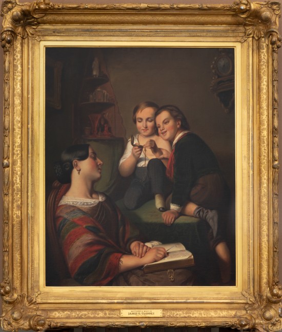 James Goodwyn Clonney (1812–1867). Mother’s Watch, c. 1855. Oil on canvas, 26 ½ x 21 in. Unsigned. (framed)