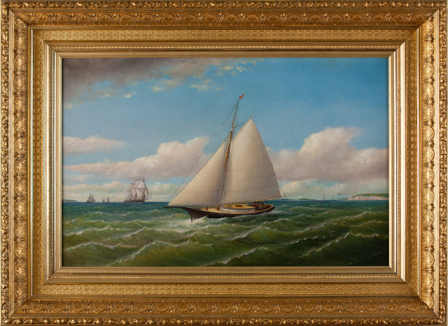 Charles H. Gifford (1839–1904) Ships off Gay Head, 1867 Oil on canvas, 17 x 26 1/2 in., framed.
