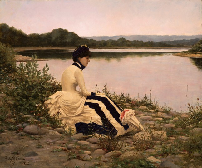 William Anderson Coffin (1855–1925), Reflections, 1885, oil on canvas, 20 1/4 x 24 1/4 in., signed and dated lower left: W. A. Coffin / 1885