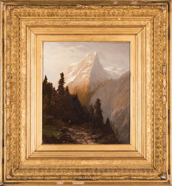 John William Casilear (1811–1893), Alpine Scenery, 1873, oil on canvas, 13 x 11 in., signed and dated lower left: JWC 73 Old label on verso inscribed: J. W. Casilear / 16. Alpine Scenery (framed)