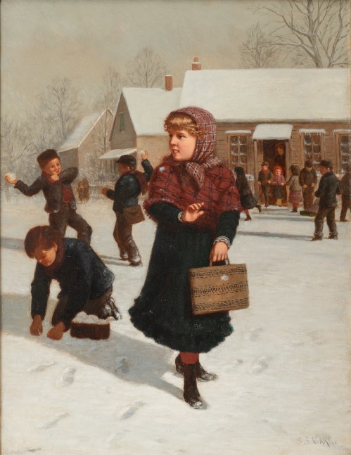 Samuel S. Carr (1837–1908). School Days. Oil on canvas. 24 x 18 in. Signed lower right: S.S. Carr