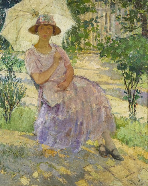Pauline Palmer (18671938). Woman with Parasol. Oil on canvas, 29 3/4 x 23 3/4 in. Signed lower right: Pauline Palmer