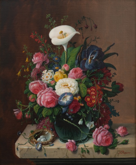 Severin Roesen (1816–c. 1872). Floral Still Life, c. 1870. Oil on canvas. 24 x 20 in. Signed lower right