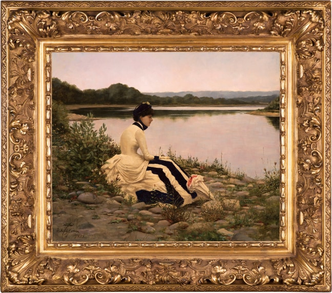 William Anderson Coffin (1855–1925), Reflections, 1885, oil on canvas, 20 1/4 x 24 1/4 in., signed and dated lower left: W. A. Coffin / 1885 (framed)
