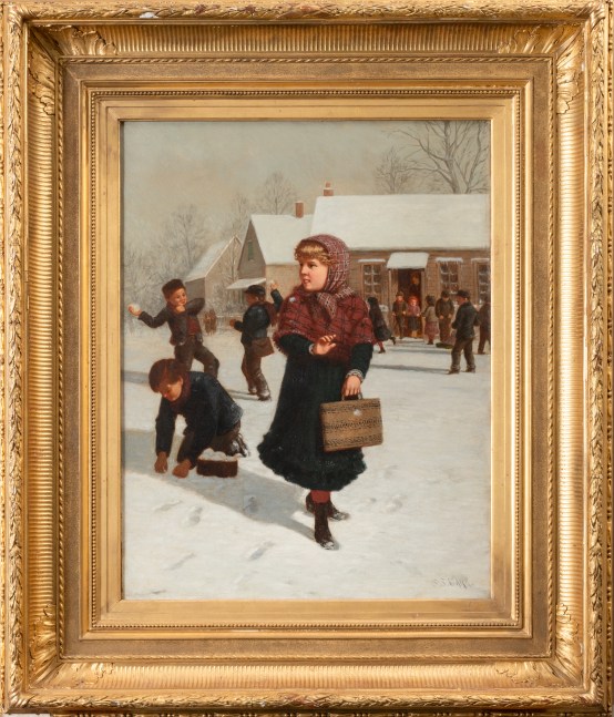 Samuel S. Carr (1837–1908). School Days. Oil on canvas. 24 x 18 in. Signed lower right: S.S. Carr