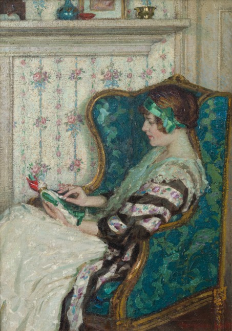 Henry Salem Hubbell (1870–1949). The Pied Mannequin, 1917. Oil on canvas, 26 x 18 1/2 in. Signed lower right: Henry Salem Hubbell