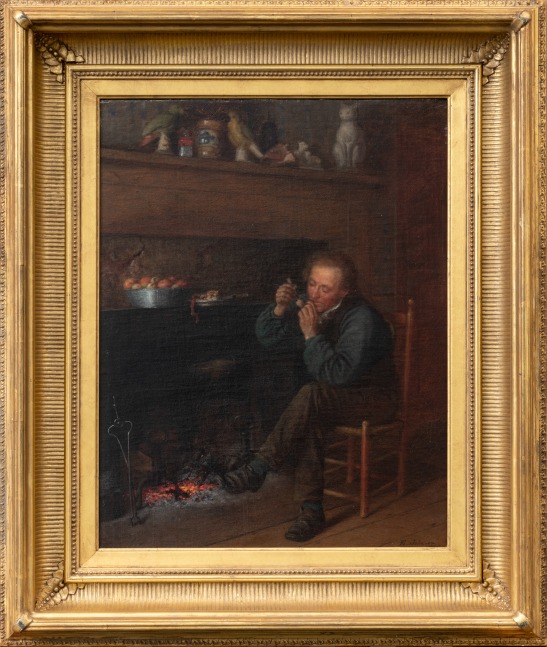 Eastman Johnson (1824–1906) Study from Life: Down East, 1860 Oil on canvas, 17 7/8 x 14 in. Signed and dated lower right: E Johnson / 1860 (framed)