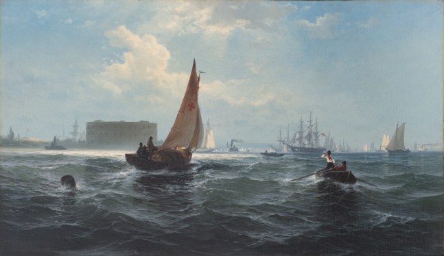Edward Moran (1829–1901). New York Bay from the Battery, 1871. Oil on canvas, 24 3/4 x 42 3/4 in. Signed, dated